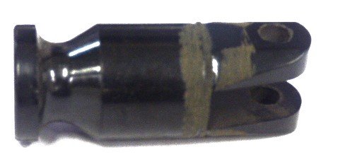 BUTTON, BLACK, 3/4 DIAMETER, MILK BOTTLE, MARKED # 6 OTIS # 323AB1