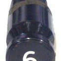 BUTTON, BLACK, 3/4 DIAMETER, MILK BOTTLE, MARKED # 6 OTIS # 323AB1
