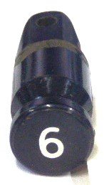 BUTTON, BLACK, 3/4 DIAMETER, MILK BOTTLE, MARKED # 6 OTIS # 323AB1