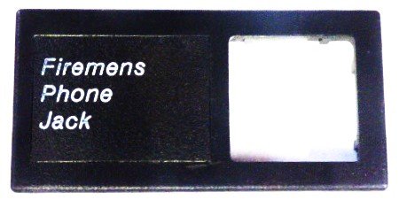 CHICKLET, BUTTON, FRAME, MARKED FIREMENS PHONE JACK OTIS # B396PB1
