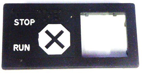 CHICKLET, BUTTON, FRAME, MARKED STOP/RUN OTIS # B396PB1
