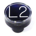 BUTTON, CLEAR CAP, 1 DIAMETER, MARKED L2 OTIS # A323BD1-L2