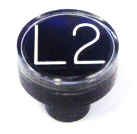 BUTTON, CLEAR CAP, 1 DIAMETER, MARKED L2 OTIS # A323BD1-L2