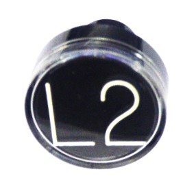 BUTTON, CLEAR CAP, 1 DIAMETER, MARKED L2 OTIS # A323BD1-L2