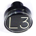 BUTTON, CLEAR CAP, 1 DIAMETER, MARKED L3 OTIS # A323BD1-L3