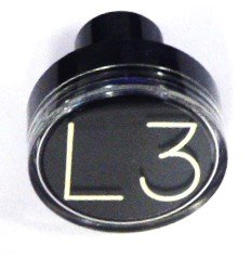 BUTTON, CLEAR CAP, 1 DIAMETER, MARKED L3 OTIS # A323BD1-L3