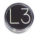 BUTTON, CLEAR CAP, 1 DIAMETER, MARKED L3 OTIS # A323BD1-L3