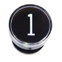 BUTTON, CLEAR CAP, 1 DIAMETER, MARKED #1 OTIS # A323BD1-1