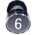 BUTTON, CLEAR CAP, 1 DIAMETER, MARKED #6 OR 9 OTIS # A323BD1-6