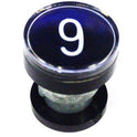 BUTTON, CLEAR CAP, 1 DIAMETER, MARKED #6 OR 9 OTIS # A323BD1-6