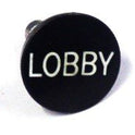 BUTTON, WITH METAL STEM, 7/8 DIAMETER, MARKED LOBBY OTIS 323BP1