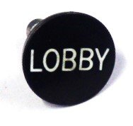 BUTTON, WITH METAL STEM, 7/8 DIAMETER, MARKED LOBBY OTIS 323BP1