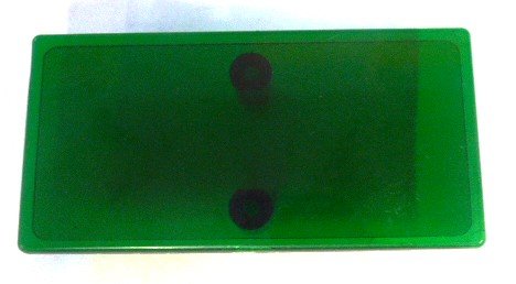 LENS, GREEN. ,2.75 x 1.38, 7069AG JEWEL, OTIS # 443CB3