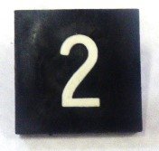 BUTTON, 7/8 SQUARE, MARKED # 2 OTIS # 323AS2