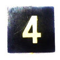 BUTTON, 7/8 SQUARE, MARKED # 4 OTIS # 323AS2