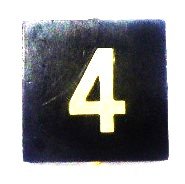 BUTTON, 7/8 SQUARE, MARKED # 4 OTIS # 323AS2