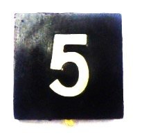 BUTTON, 7/8 SQUARE, MARKED # 5 OTIS # 323AS2