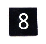 BUTTON, 7/8 SQUARE, MARKED # 8 OTIS # 323AS2