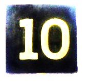 BUTTON, 7/8 SQUARE, MARKED # 10 OTIS # 323AS2
