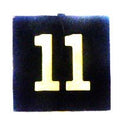 BUTTON, 7/8 SQUARE, MARKED # 11 OTIS # 323AS2