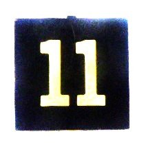 BUTTON, 7/8 SQUARE, MARKED # 11 OTIS # 323AS2
