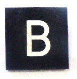 BUTTON, 7/8 SQUARE, MARKED B OTIS # 323AS2