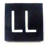 BUTTON, 7/8 SQUARE, MARKED LL OTIS # 323AS2