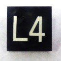 BUTTON, 7/8 SQUARE, MARKED L4 OTIS # 323AS2