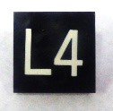 BUTTON, 7/8 SQUARE, MARKED L4 OTIS # 323AS2