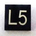 BUTTON, 7/8 SQUARE, MARKED L5 OTIS # 323AS2