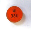 JEWEL, ORANGE, 7/8 DIAMETER, ENGRAVED 'IN USE ON REAR OTIS # 499Z7