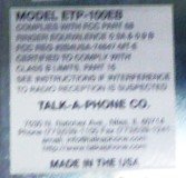 PHONE, FLUSH MOUNT, 24 V, SINGLE BUTTON, TALK A PHONE # ETP-100EB