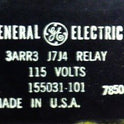 RELAY, PUMP MOTOR START, 115 VAC GENERAL ELECTRIC # 3ARR4-J7J4