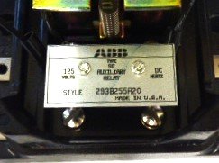 RELAY, AUXILIARY, TYPE SG, 125VDC, ABB # 293B255A20