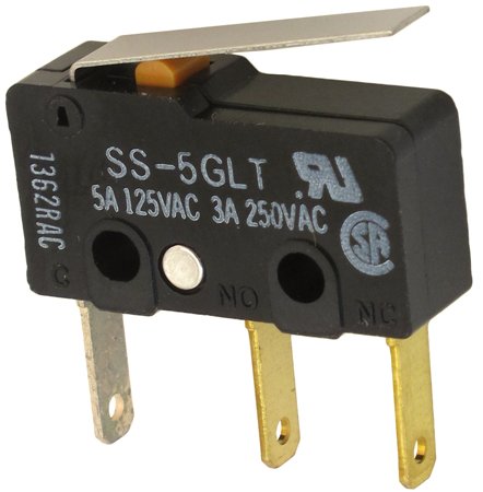 SWITCH, MICRO, SPDT. 5A @ 125VAC, 3A@250VAC OMRON #SS-5GLT