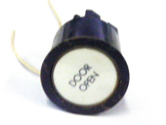 PUSHBUTTON, BLACK, ROUND, WHITE INSERT, MARKED DOOR OPEN  US # 167-03011-100