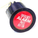 PUSHBUTTON, BLACK, ROUND, RED INSERT, MARKED EMER. ALARM  US # 167-03011-100