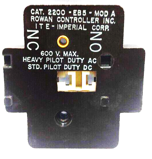 CONTACT, AUXILIARY, 600VAC, HEAVY DUTY ROWAN ITE # 2200-EB5-MOD A