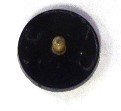 BUTTON, 7/8, BLACK, HOT STAMPED IN WHITE, MARKED L2 OTIS # 323BL2