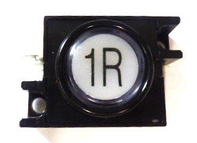 BUTTON, WHITE LED, 6-30 VOLT, MARKED 1R MADE FOR OTIS INNOVATION PB SERIES