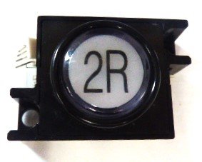BUTTON, WHITE LED, 6-30 VOLT, MARKED 2R MADE FOR OTIS INNOVATION PB SERIES
