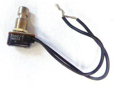 SWITCH, PLUNGER, PUSHBUTTON, SPST, WIRE LEADS CARLING #P267F-D-RND MTL