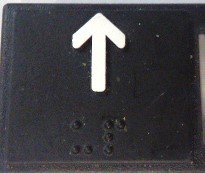 INSERT, METAL, UP ARROW SYMBOL 7069AF SERIES OTIS # AAA250G1-UP ARROW