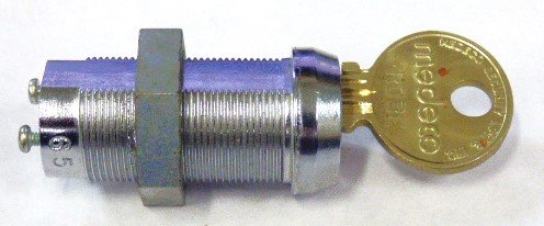 SWITCH, KEYED, 2 POSITION, MAINTAINED, REMOVE AT 12 & 3, MEDECO KEY RO3E