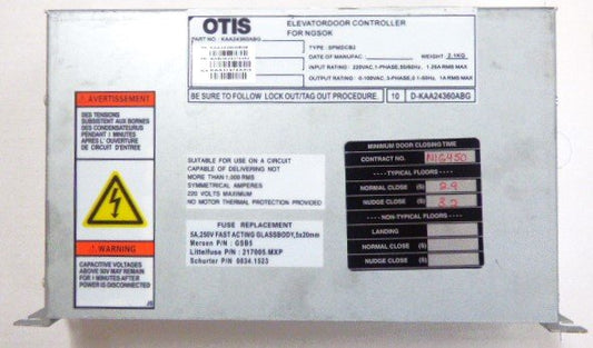 CONTROLLER, DOOR OPERATOR, GLIDE A NSAA & CAN OTIS # KAA24360ABG6