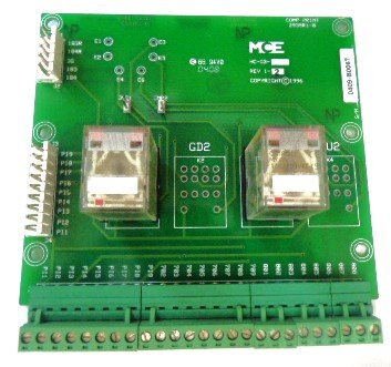 BOARD, CIRCUIT, GONG WITH 2 RELAYS AS SHOWN, MCE # HC-GB REV 1-2