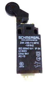 SWITCH, LIMIT, SNAP ACTION, I N.O/1 N.C ANGLE ROLLER SCHMERSAL Z4K-236-11R-M16-2