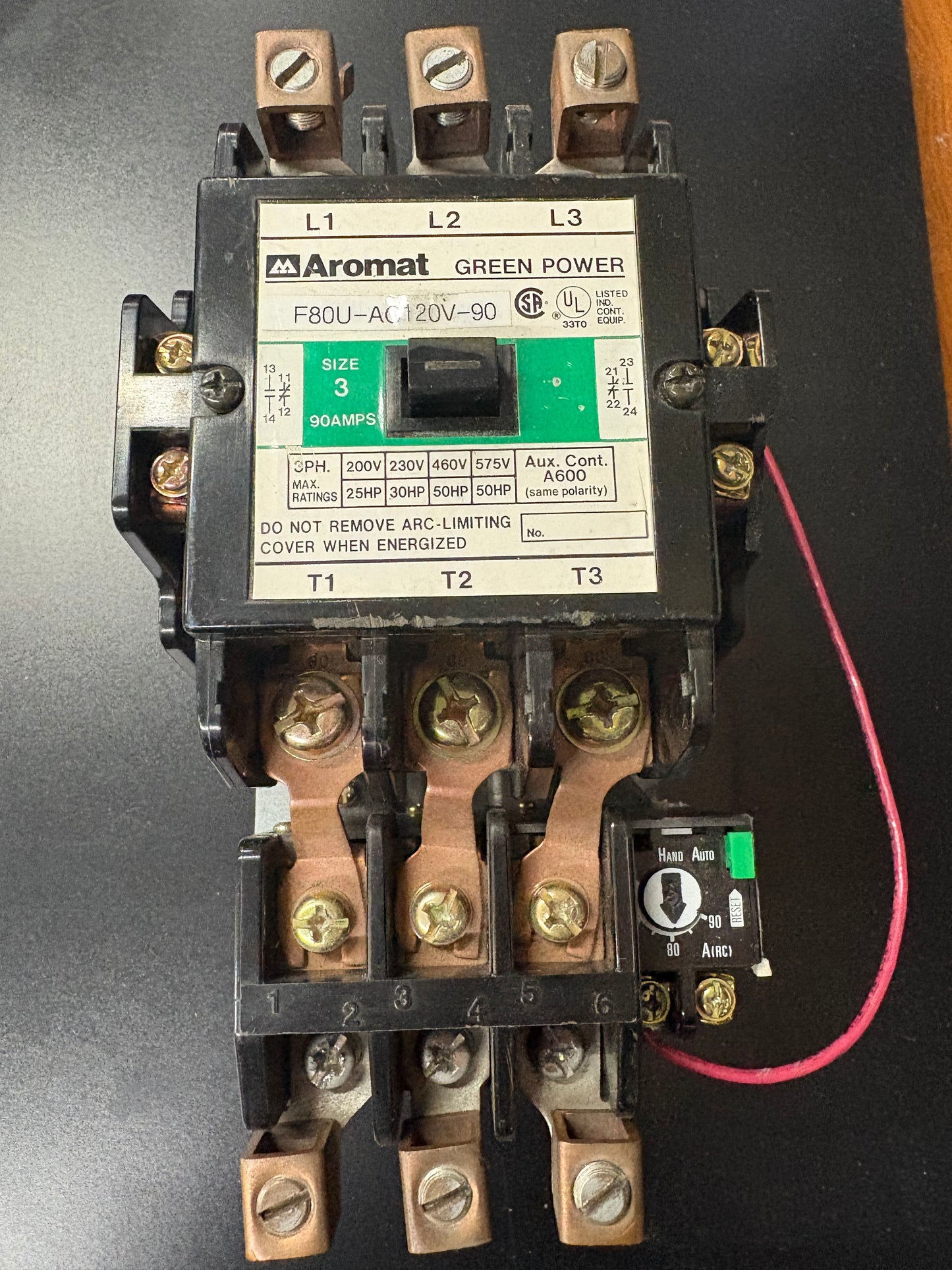 AROMAT GREEN POWER F80U AC-120V SIZE 3 CONTACTOR
