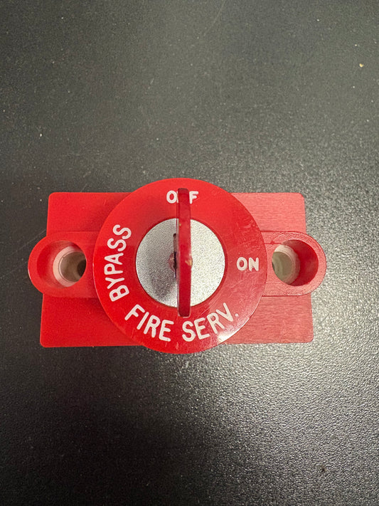 SWITCH, KEYED, FIRE SERV, VERT RED BEZEL, BYPASS-OFF-ON KS1-0057V